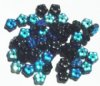 50 3x7mm Black AB Flower Spacer Beads